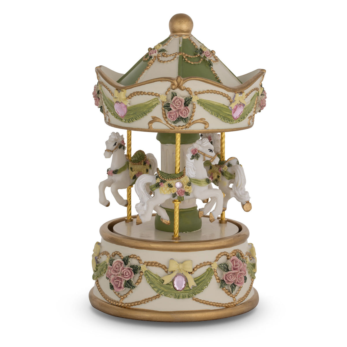Carousel 3 Horse Petite Limone Musical