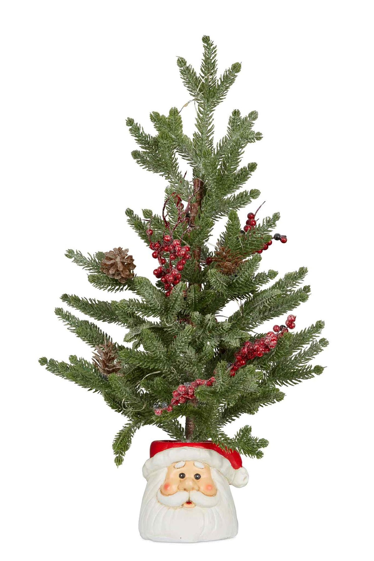 CHRISTMAS TREE WITH LIGHTS WITH SANTA  55CM 