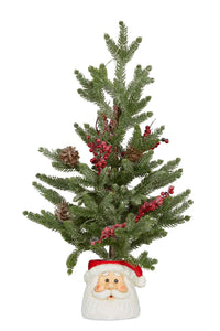 CHRISTMAS TREE WITH LIGHTS WITH SANTA  55CM 