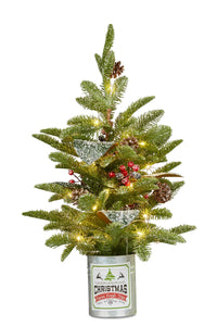CHRISTMAS TREE WITH LIGHTS IN TIN 65CM