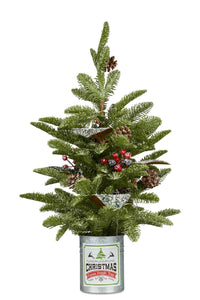 CHRISTMAS TREE WITH LIGHTS IN TIN 65CM