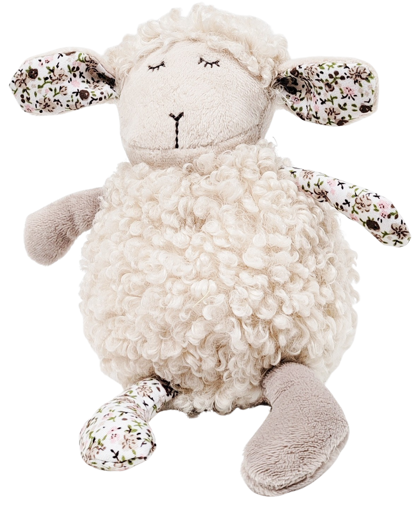 BABY RATTLE SHEEP WHITE 