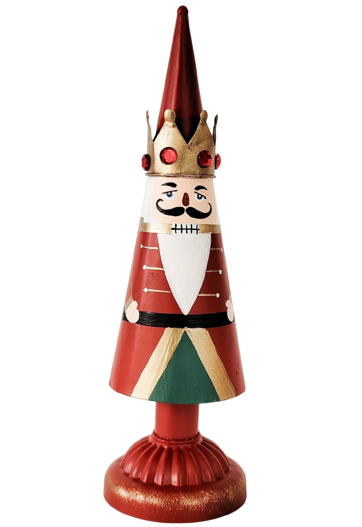 DECORATION METAL KING SANTA STANDING RED 23CM 