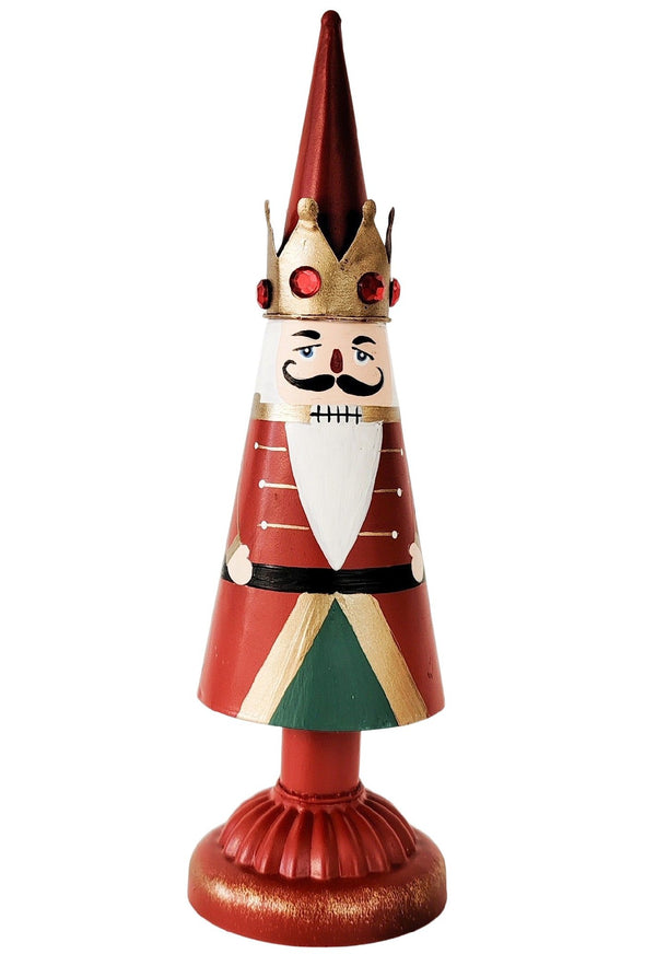 DECORATION METAL KING SANTA STANDING RED 23CM 