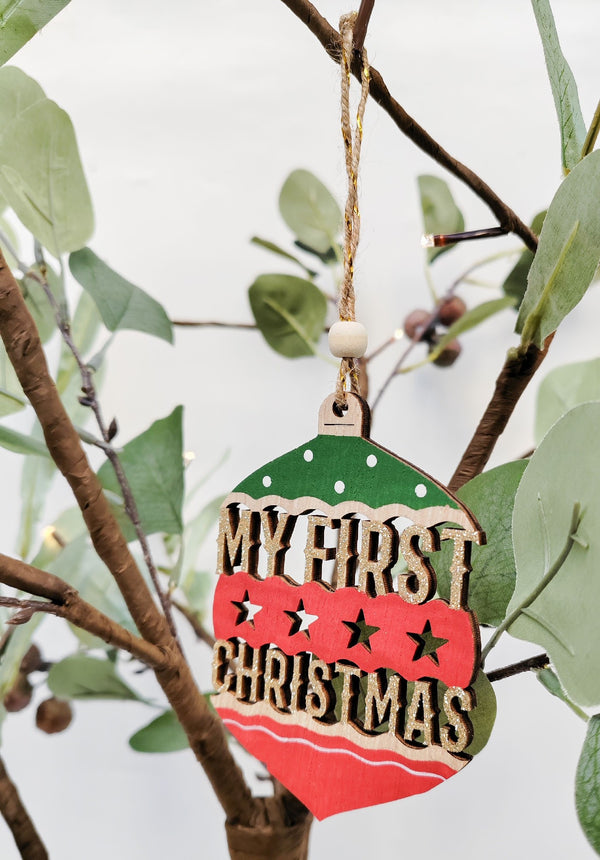DECORATION MY FIRST CHRISTMAS SATRS HANGING 11CM