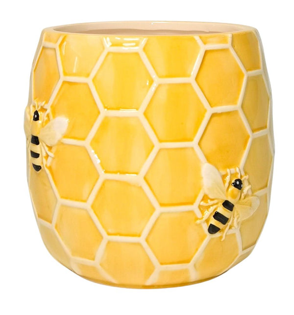 Planter Bee Hive Yellow 12cm