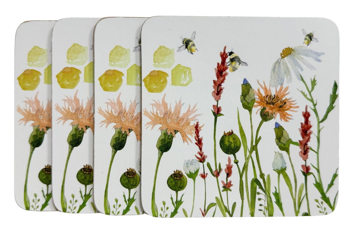 Bee Meadow Coasters Set Of 4