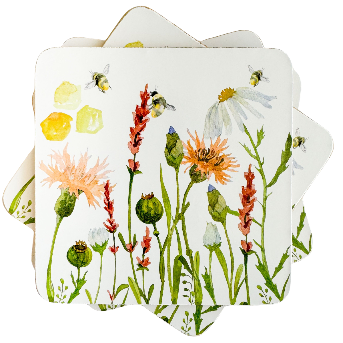 Bee Meadow Coasters Set Of 4
