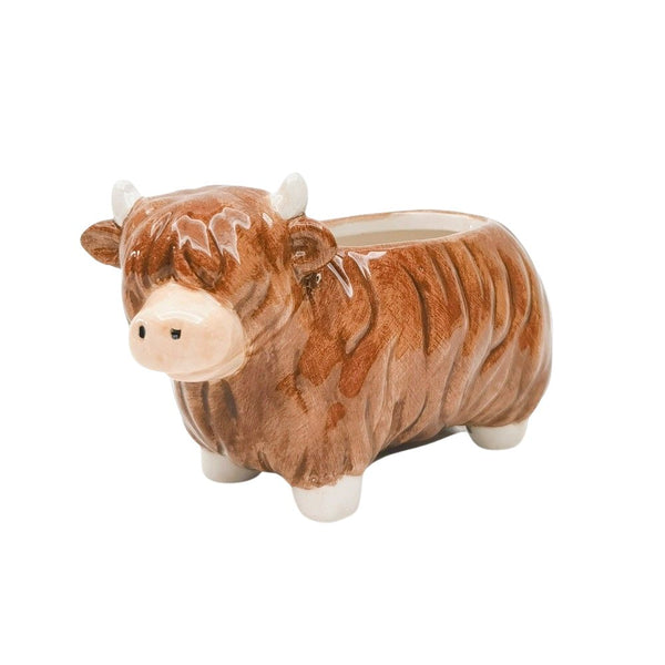 Planter Highland Cow Medium 17cm