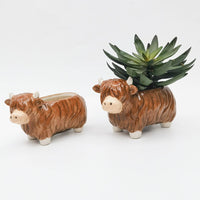 Planter Highland Cow Medium 17cm