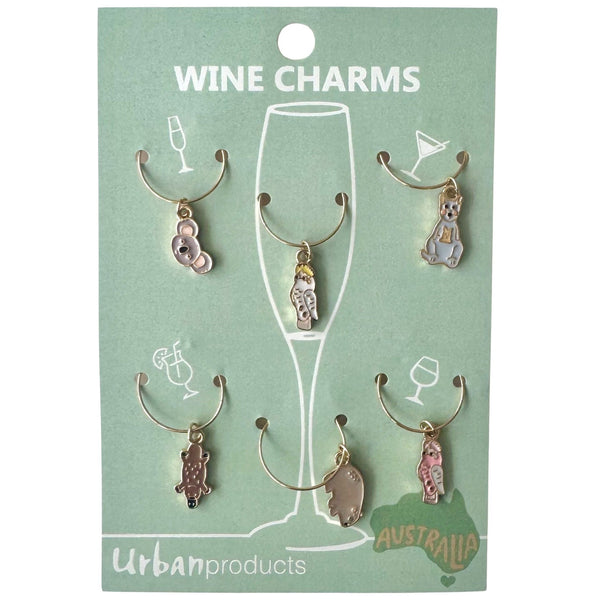 Australiana Wine Charms Set Of 6