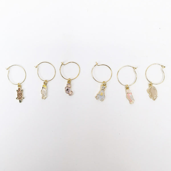 Australiana Wine Charms Set Of 6