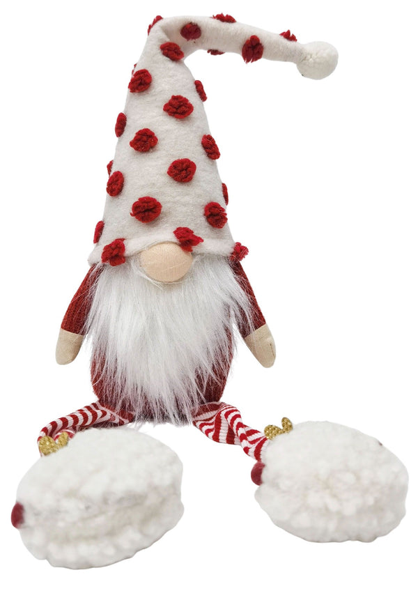Decoration Tomte Spotty Sitting Red And White 45cm