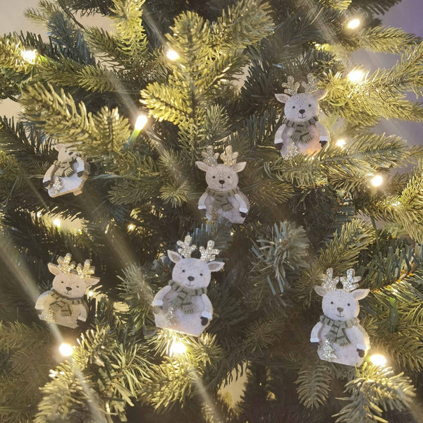 Decoration Felt Reindeer With Pegs Set Of 6