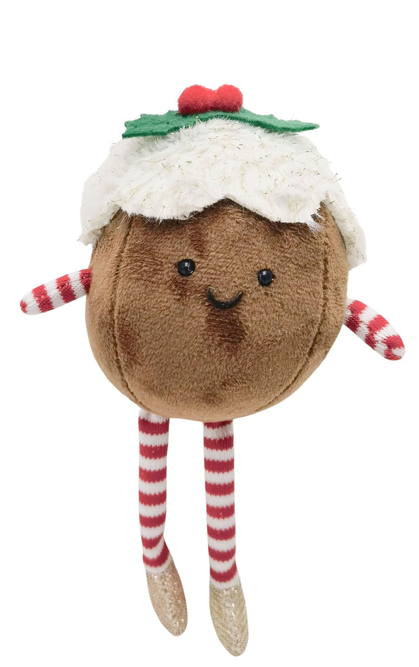 Decoration Fluffy Pudding Hanging Brown 18cm