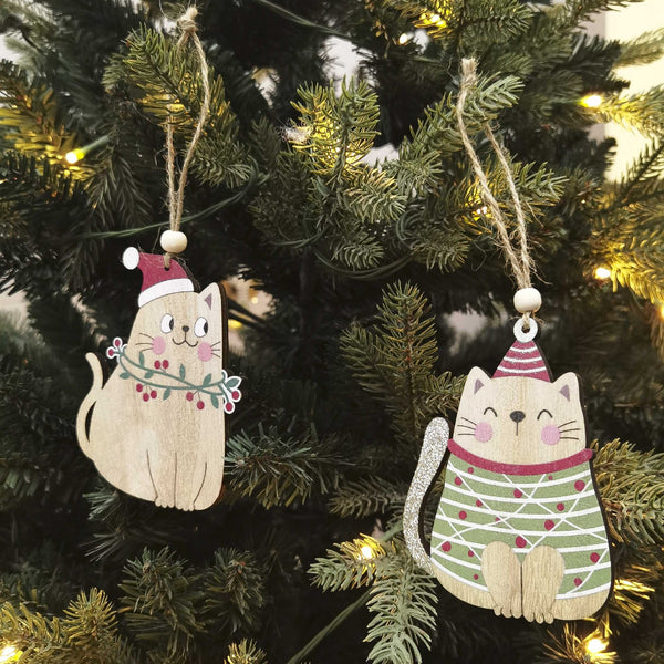 Decoration Leo Cat Gift Boxed Hanging 6cm Set/8