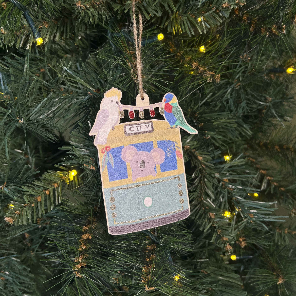 Decoration Oz Animals With Tram Hanging 11cm