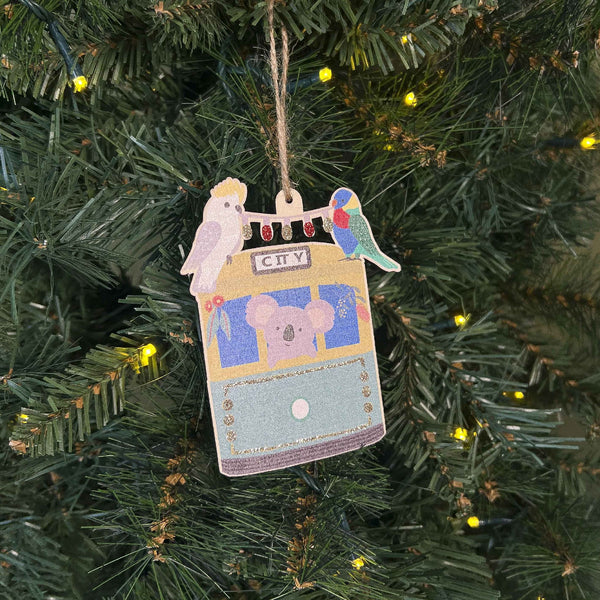 Decoration Oz Animals With Tram Hanging 11cm