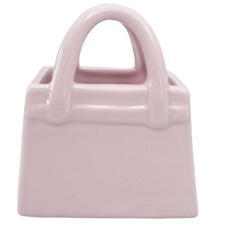 Bow Handbag Vessel Pink 10cm