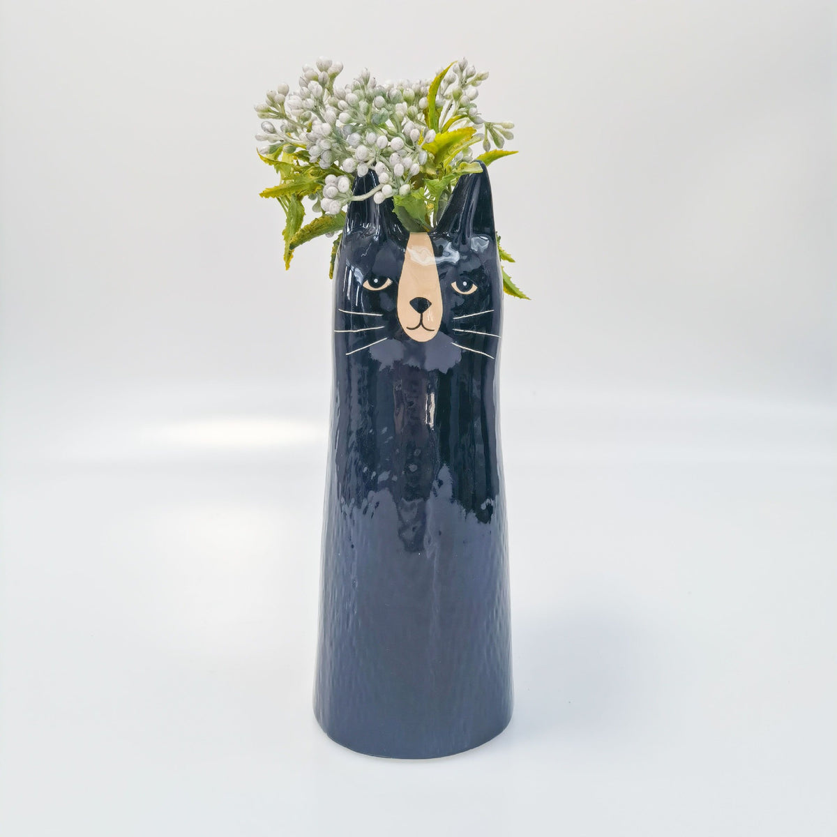 Vase Bailey Cat Black And White 23cm