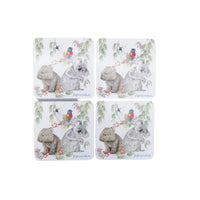 Australiana Popcorn Blue Coasters Set Of 4
