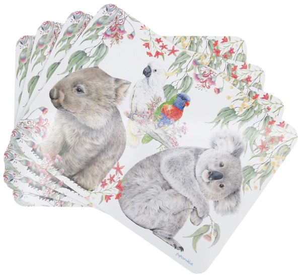 Australiana Popcorn Blue Placemats Set Of 4