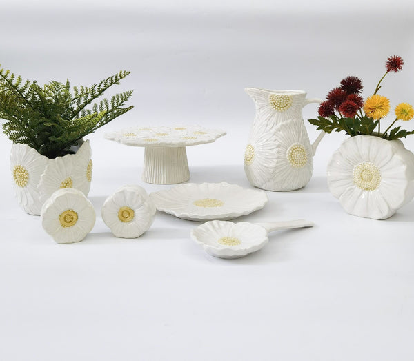 Flower Spoon Rest White 22cm