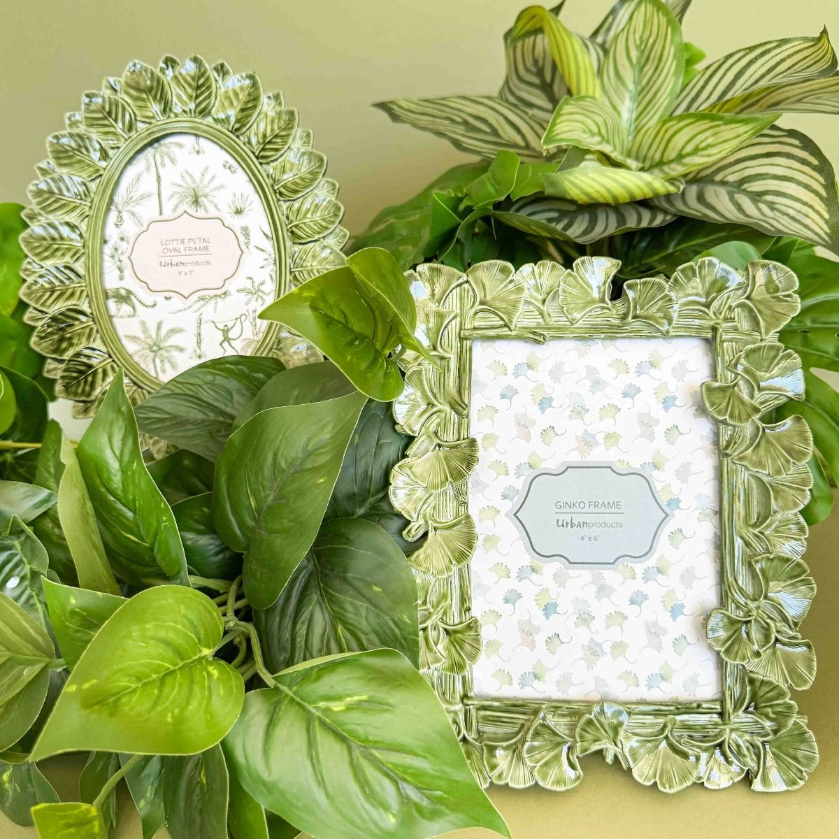 Frame Oval Leaf Green 4x6