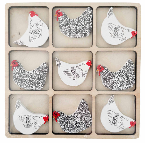 Tic Tac Toe Chicken Set Black And White 