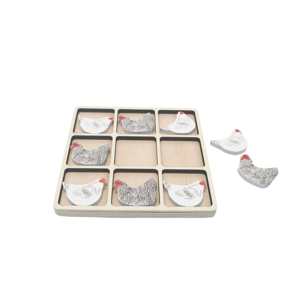 Tic Tac Toe Chicken Set Black And White 