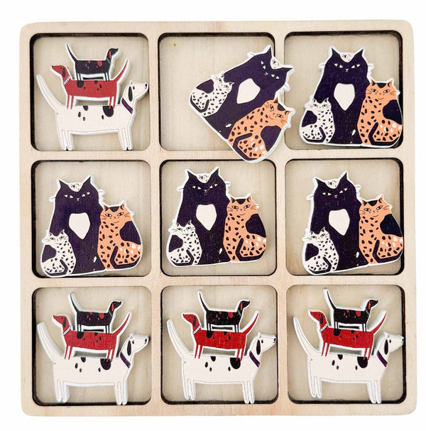 Tic Tac Toe Cat And Dog Set Black And Brown