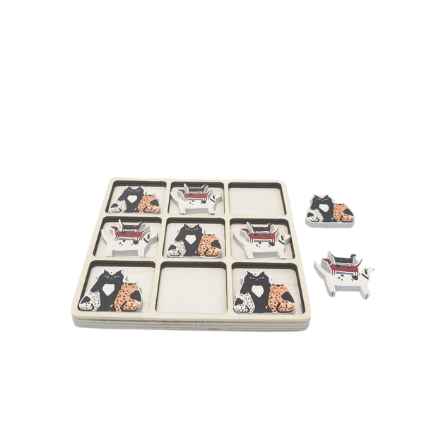 Tic Tac Toe Cat And Dog Set Black And Brown