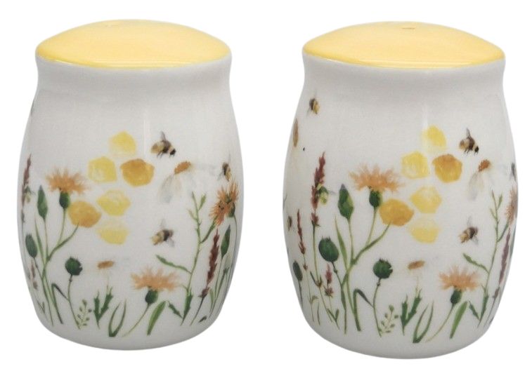 Bee Meadow Salt And Pepper Shakers Yellow 8cm