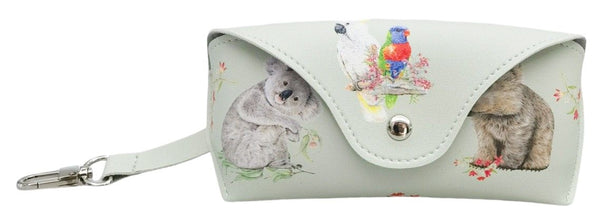 Australiana Popcorn Blue Glasses Case Sage 16cm