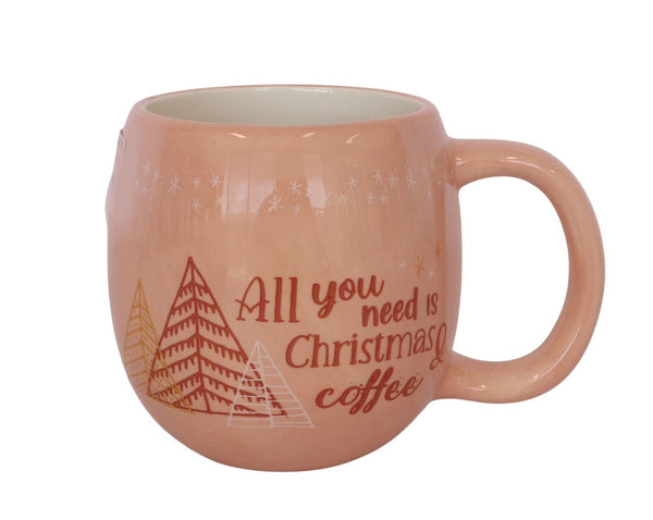 C MUG ALL YOU NEED IS CHRISTMAS & COFFEE PINK