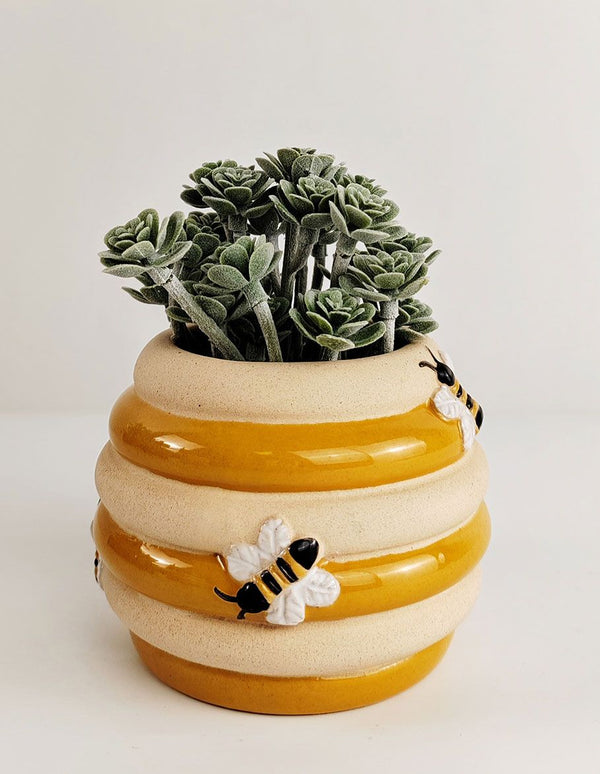 Planter Bee Hive Honeycomb & Sand Small 8cm 