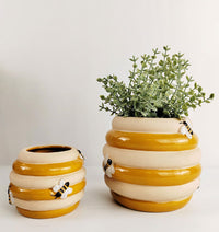Planter Bee Hive Honeycomb & Sand Small 8cm 