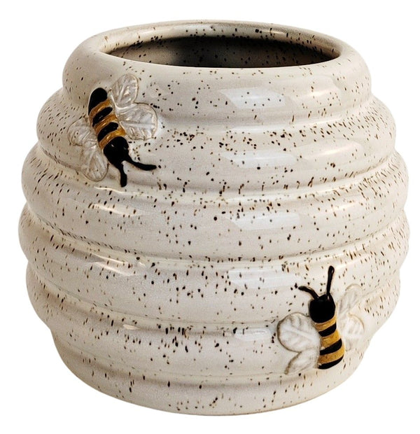 Planter Bee Hive White & Sand 8cm