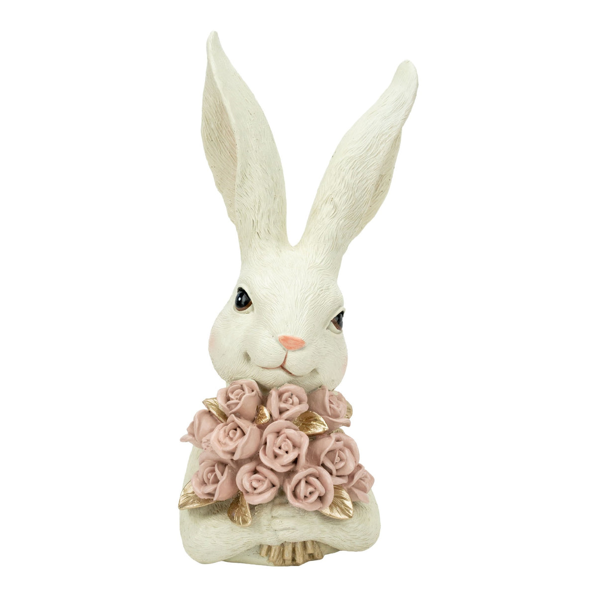 Bunny Bust Holding Flowers 26cm