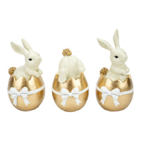 Bunny In Gold Egg - Set Of Three