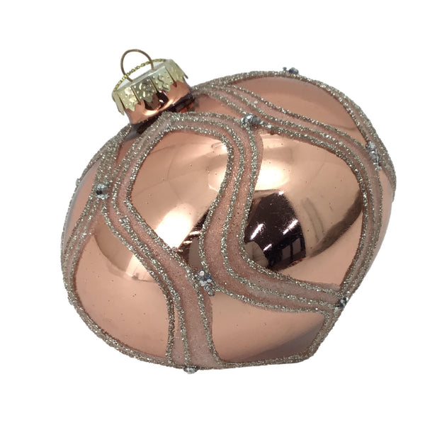 DECORATION ROSE GOLD HARLEQUIN ONION HANGING 