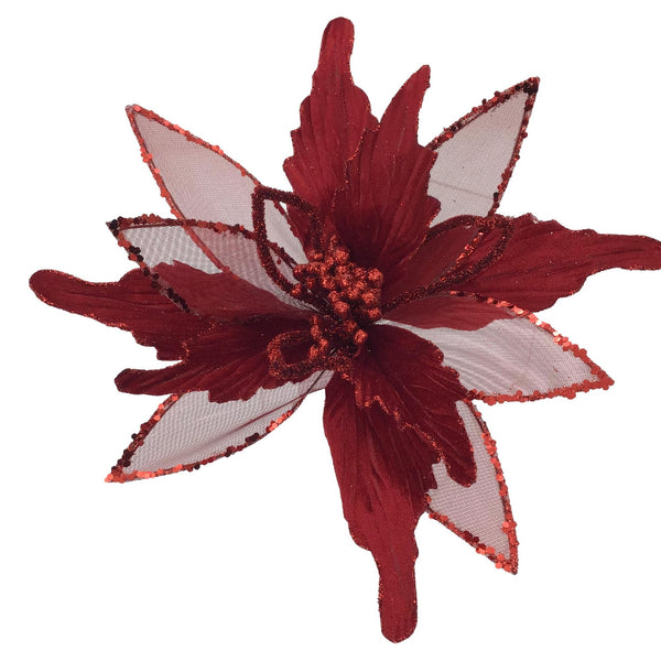 POINSETTIA RED GLITTER