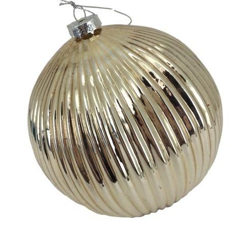 DECORATION GOLD LINED 15CM GLASS BALL 