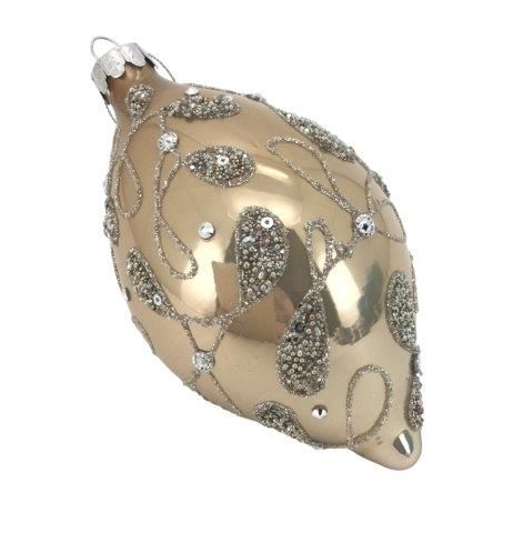 DECORATION CHAMPAGNE SILVER ADORNED LONG DROP HANGING