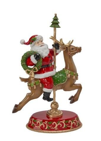 CHRISTMAS CAROUSEL DEER WITH SANTA