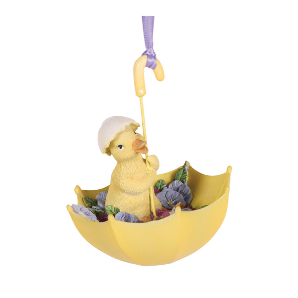 Pansy Duckling Yellow Hanging Ornament