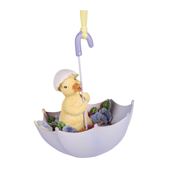 Pansy Duckling Purple Hanging Ornament