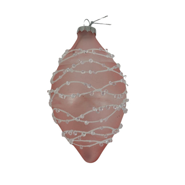 Bauble Pink Silver Long Drop Hanging