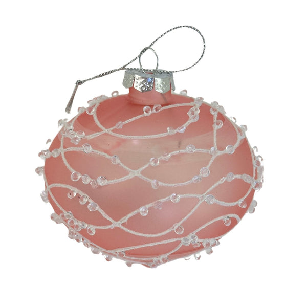 Bauble Pink Silver Drop Hanging
