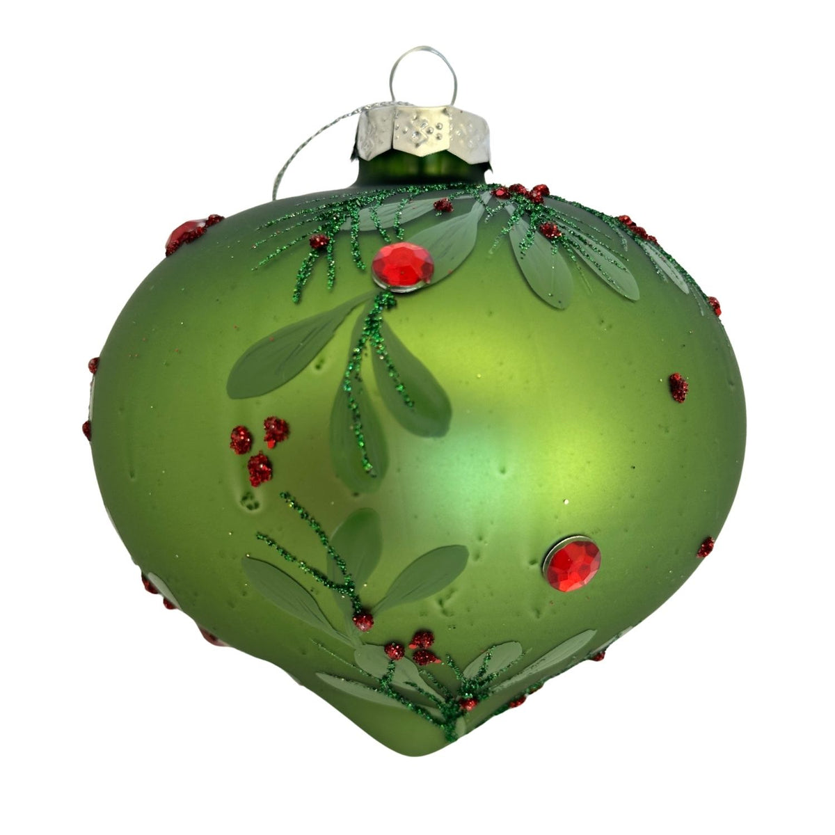 BAUBLE GREEN CHRISTMAS DROP HANGING